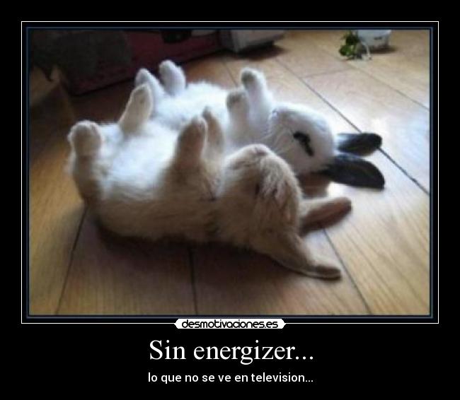 Sin energizer... - lo que no se ve en television...