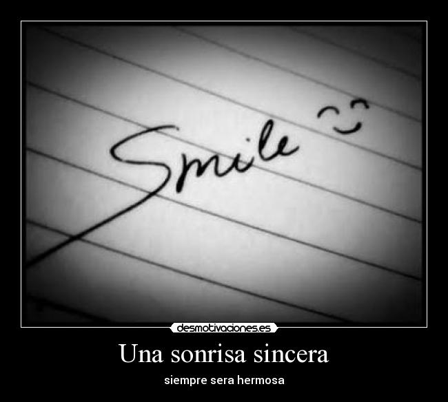 Una sonrisa sincera -