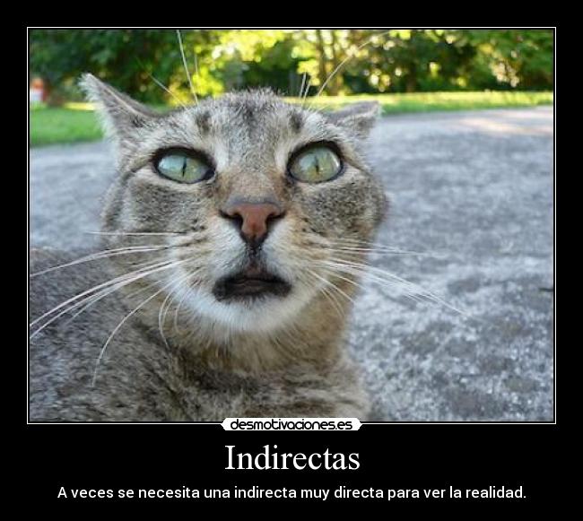Indirectas - A veces se necesita una indirecta muy directa para ver la realidad.