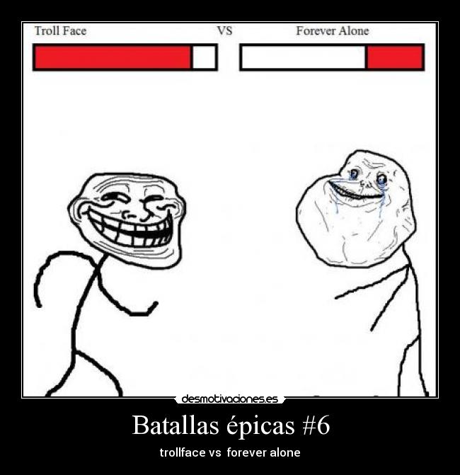 carteles troollface forevor alone desmotivaciones
