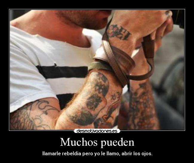 Muchos pueden - llamarle rebeldia pero yo le llamo, abrir los ojos.