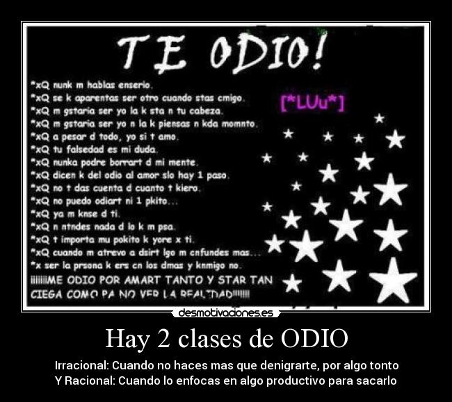 carteles odio odio desmotivaciones