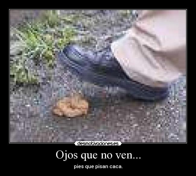 Ojos que no ven... - pies que pisan caca.