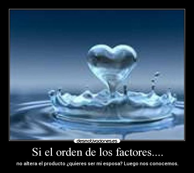 Si el orden de los factores.... - 