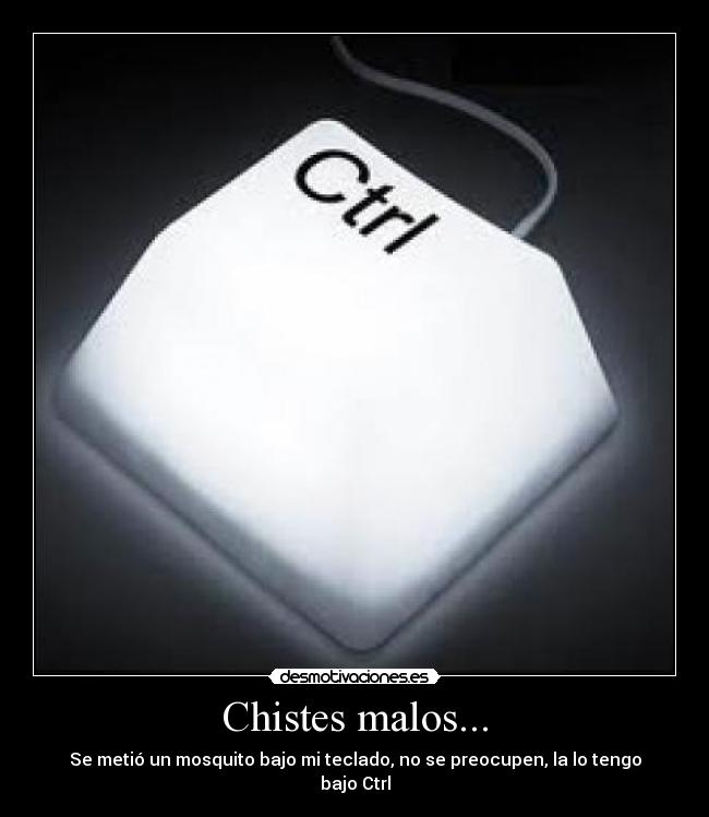 Chistes malos... - Se metió un mosquito bajo mi teclado, no se preocupen, la lo tengo bajo Ctrl