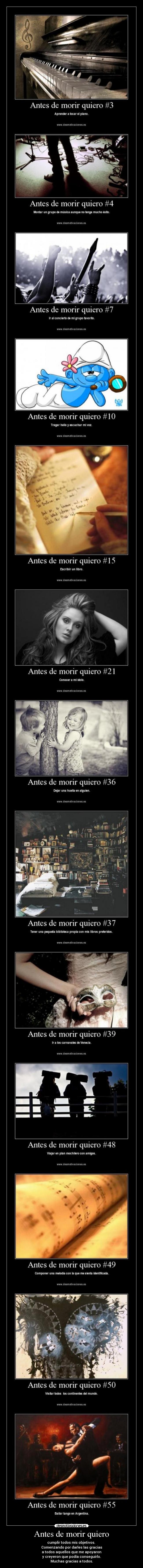 Antes de morir quiero -