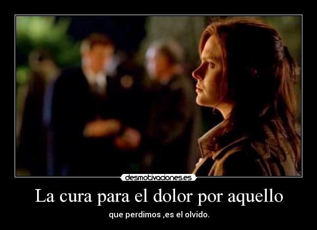 La cura para el dolor por aquello - que perdimos ,es el olvido.