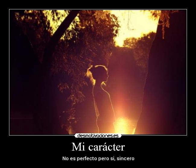 Mi carácter - No es perfecto pero si, sincero