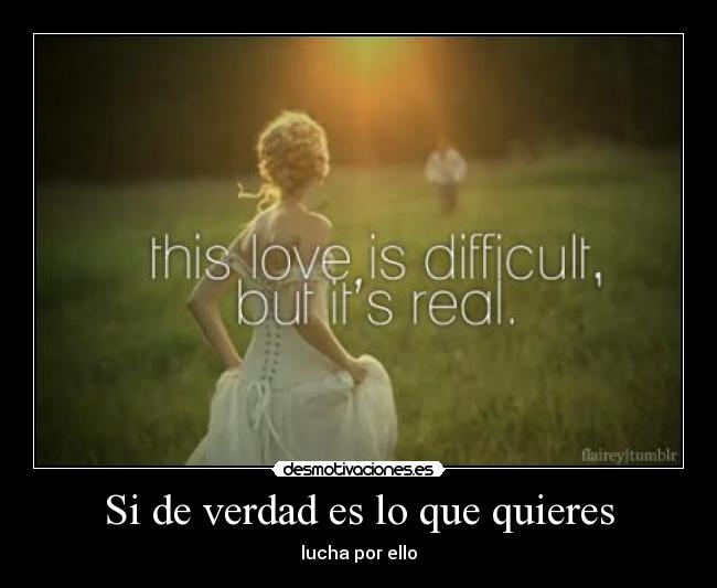 Si de verdad es lo que quieres - lucha por ello