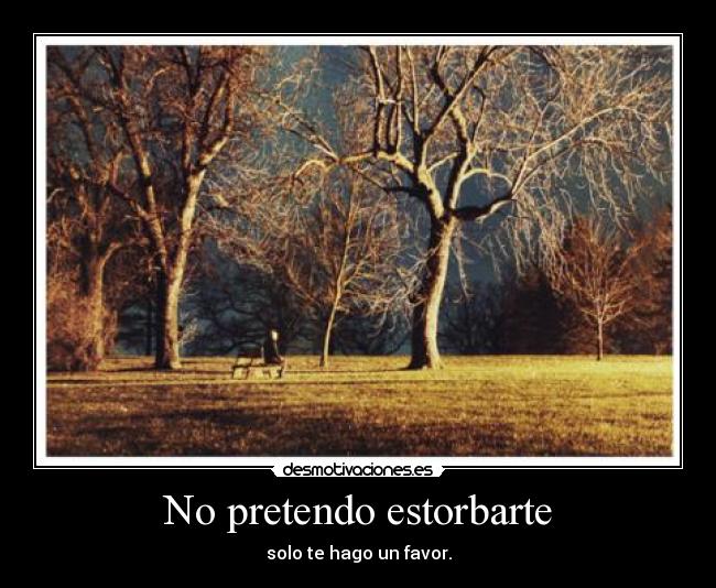 No pretendo estorbarte - solo te hago un favor.