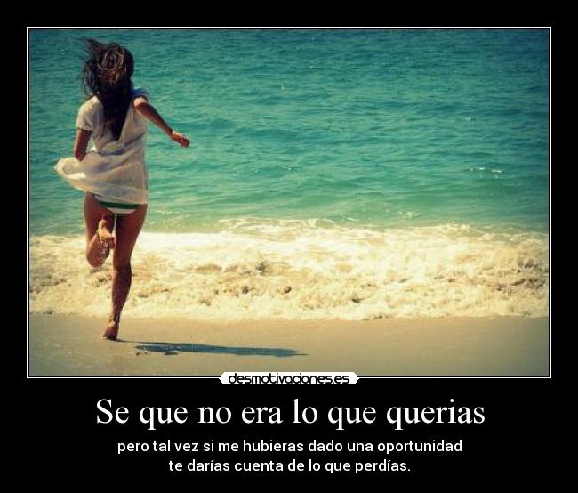 Se que no era lo que querias -