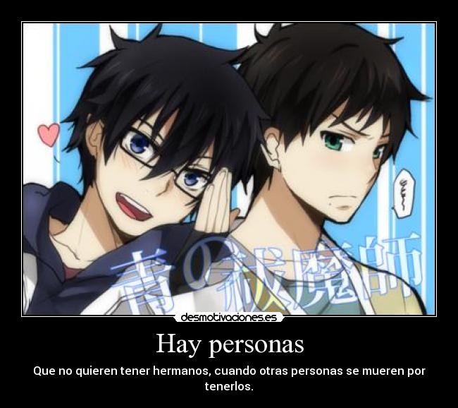carteles hermanos rin yukio exorcist desmotivaciones