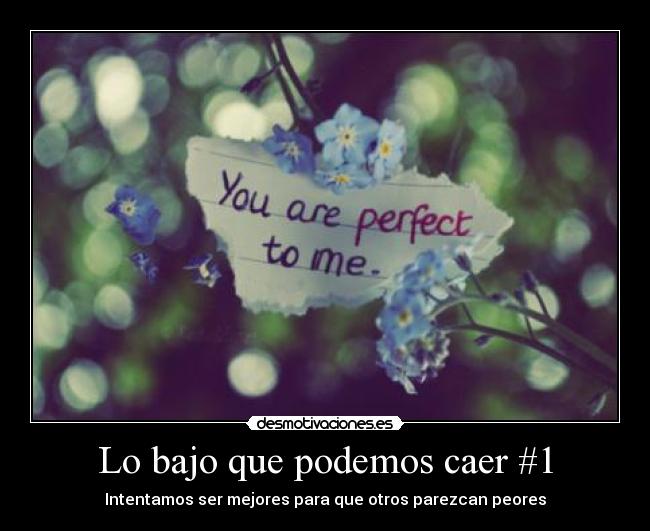 Lo bajo que podemos caer #1 -