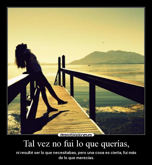 Tal vez no fui lo que querías, -