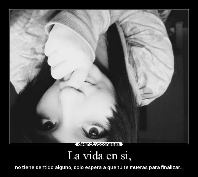 La vida en si, - no tiene sentido alguno, solo espera a que tu te mueras para finalizar...