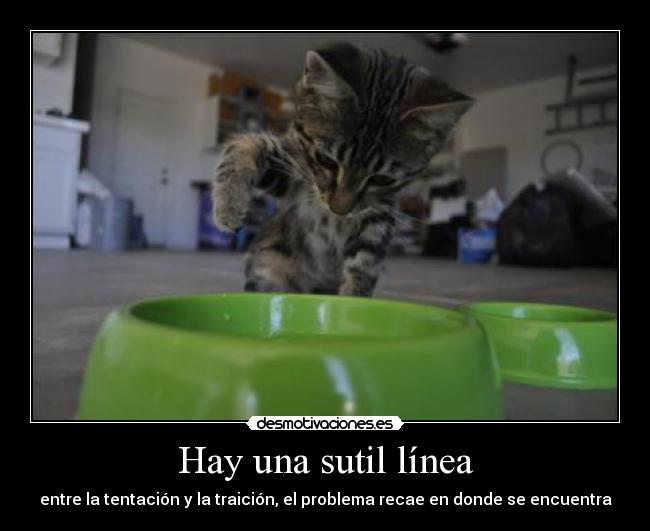 Hay una sutil línea - entre la tentación y la traición, el problema recae en donde se encuentra