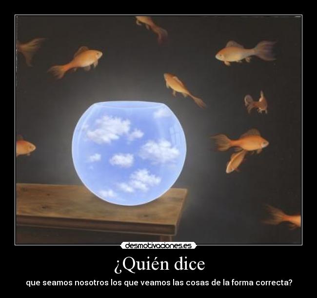 ¿Quién dice - que seamos nosotros los que veamos las cosas de la forma correcta?