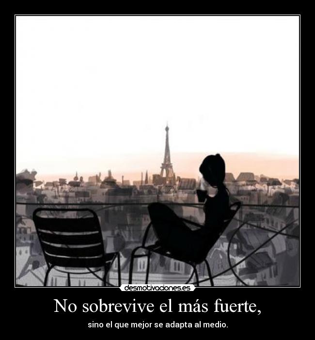 No sobrevive el más fuerte, - sino el que mejor se adapta al medio.