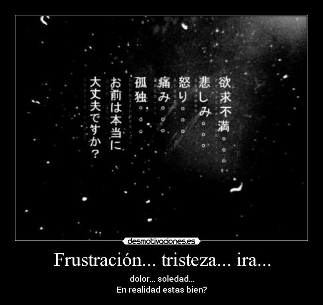 Frustración... tristeza... ira... -