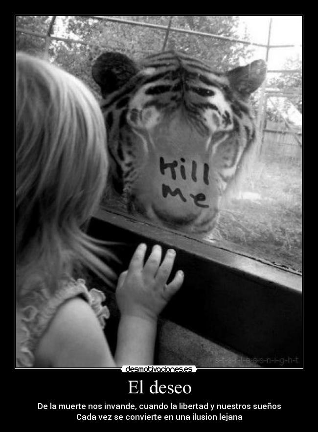 El deseo - De la muerte nos invande, cuando la libertad y nuestros sueños
Cada vez se convierte en una ilusion lejana