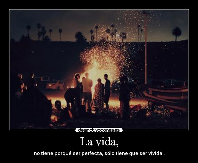 La vida, - no tiene porqué ser perfecta, sólo tiene que ser vivida..