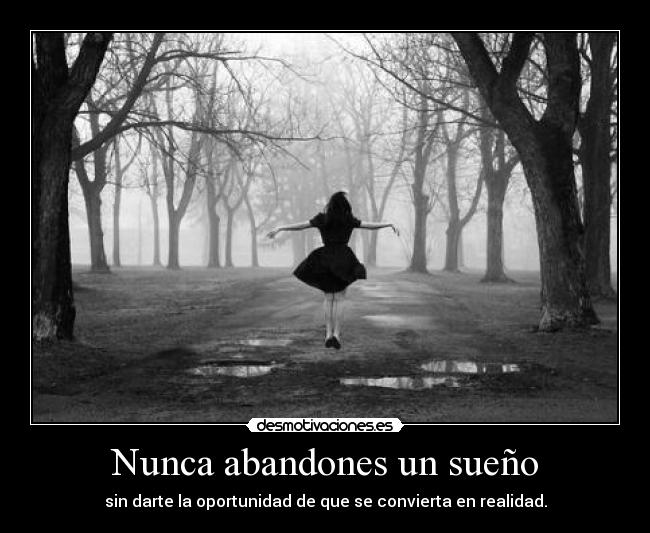 Nunca abandones un sueño - sin darte la oportunidad de que se convierta en realidad.