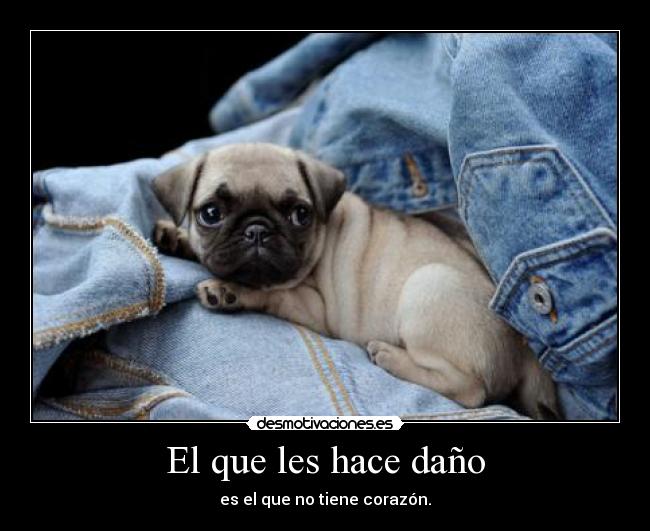 El que les hace daño - es el que no tiene corazón.