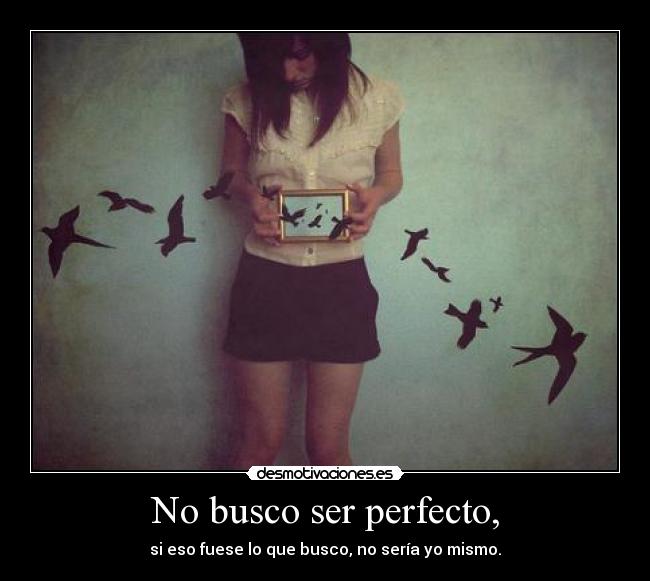 No busco ser perfecto, -