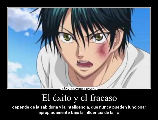 El éxito y el fracaso - depende de la sabiduría y la inteligencia, que nunca pueden funcionar
apropiadamente bajo la influencia de la ira.