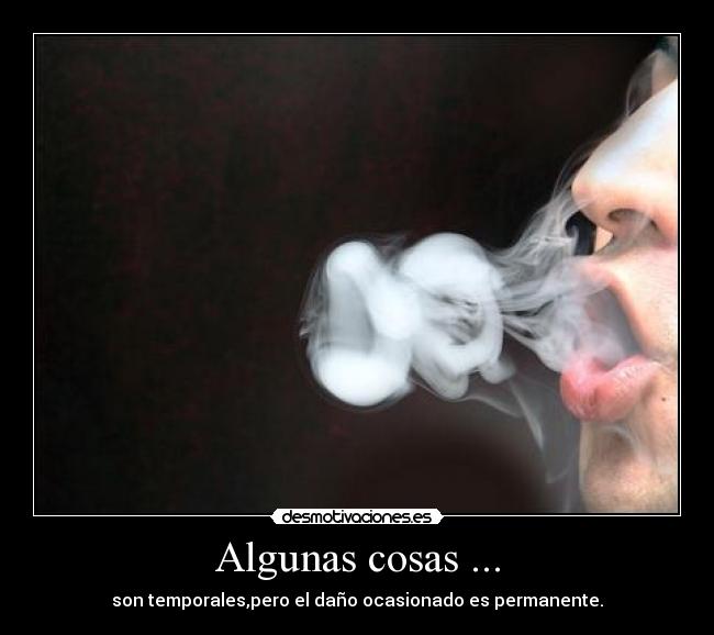 Algunas cosas ... - son temporales,pero el daño ocasionado es permanente.