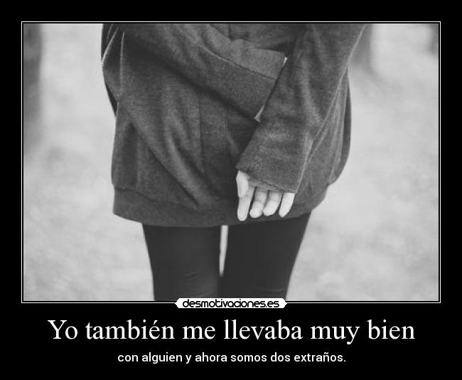 Yo también me llevaba muy bien - con alguien y ahora somos dos extraños.