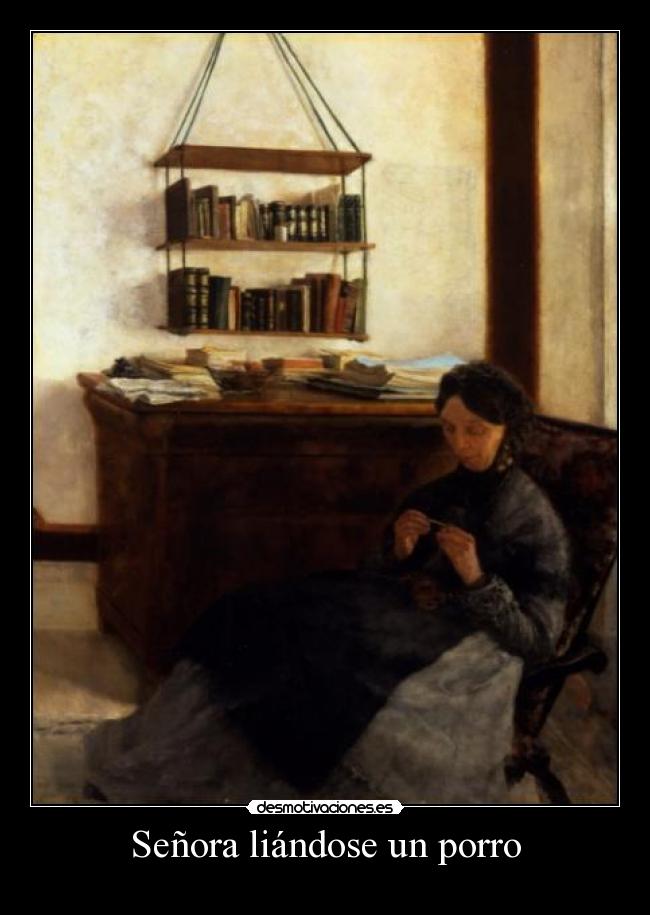 Señora liándose un porro -