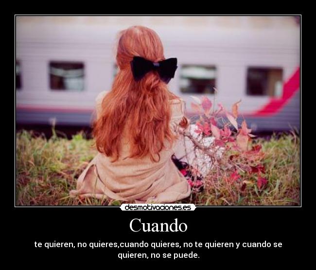 Cuando - te quieren, no quieres,cuando quieres, no te quieren y cuando se quieren, no se puede.