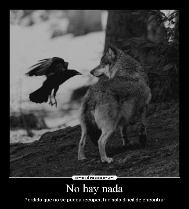 No hay nada - Perdido que no se pueda recuper, tan solo dificil de encontrar