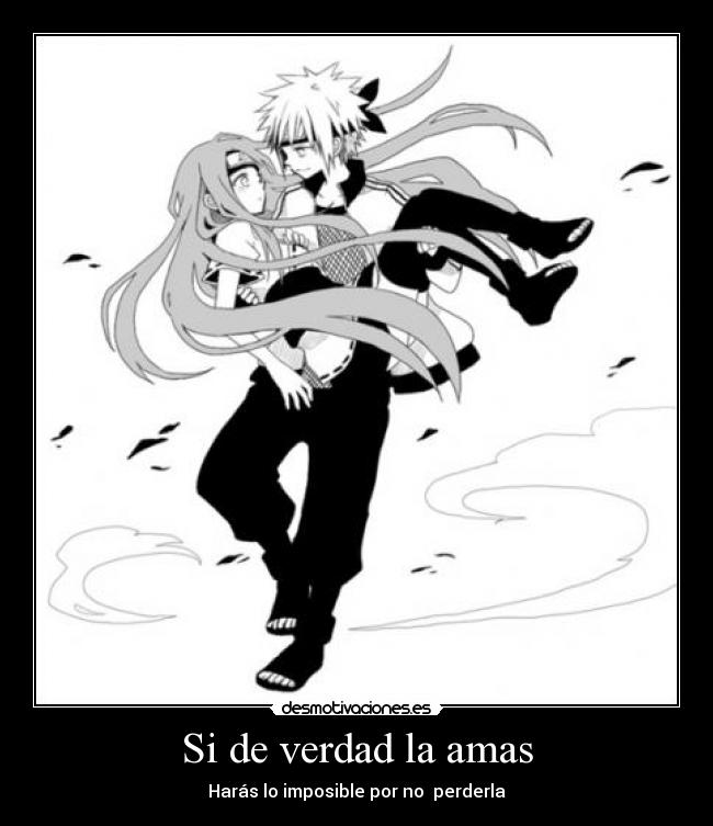 carteles amor anime naruto minato kushina perfection desmotivaciones