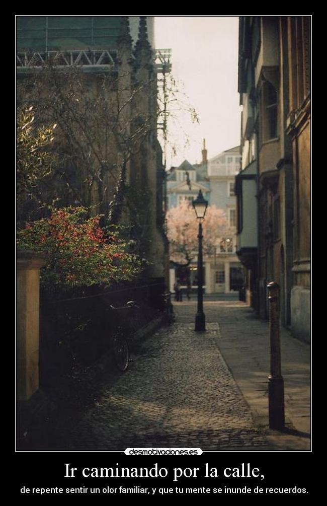 Ir caminando por la calle, - de repente sentir un olor familiar, y que tu mente se inunde de recuerdos.