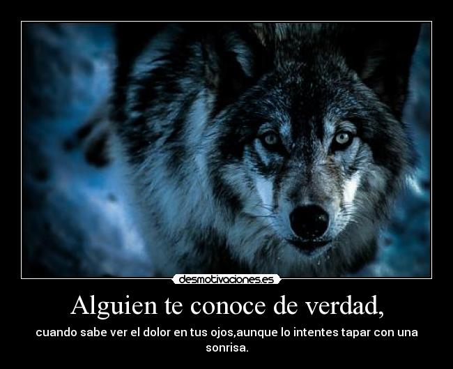 Alguien te conoce de verdad, -