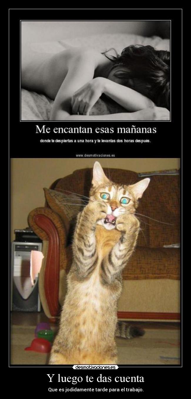 Y luego te das cuenta - Que es jodidamente tarde para el trabajo.