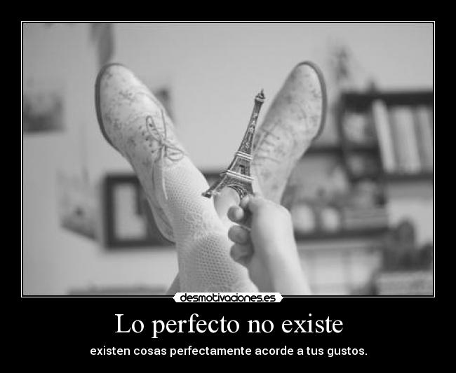 Lo perfecto no existe - existen cosas perfectamente acorde a tus gustos.