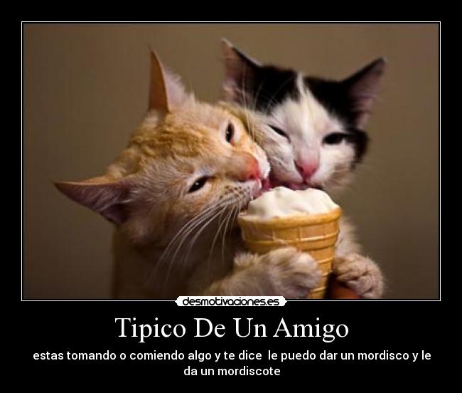 Tipico De Un Amigo - estas tomando o comiendo algo y te dice le puedo dar un mordisco y le
da un mordiscote