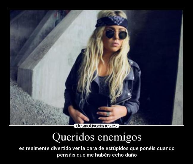 Queridos enemigos - es realmente divertido ver la cara de estúpidos que ponéis cuando
pensáis que me habéis echo daño