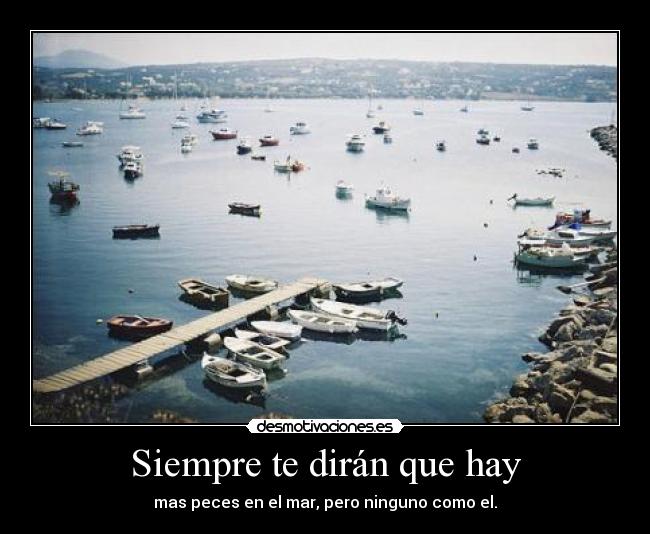 Siempre te dirán que hay - mas peces en el mar, pero ninguno como el.