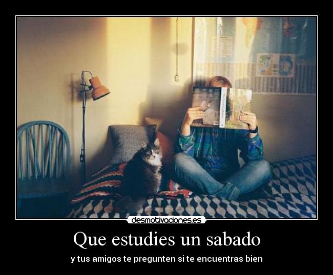 Que estudies un sabado - y tus amigos te pregunten si te encuentras bien