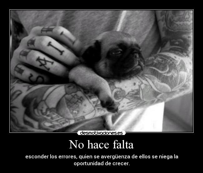 No hace falta - esconder los errores, quien se avergüenza de ellos se niega la oportunidad de crecer.