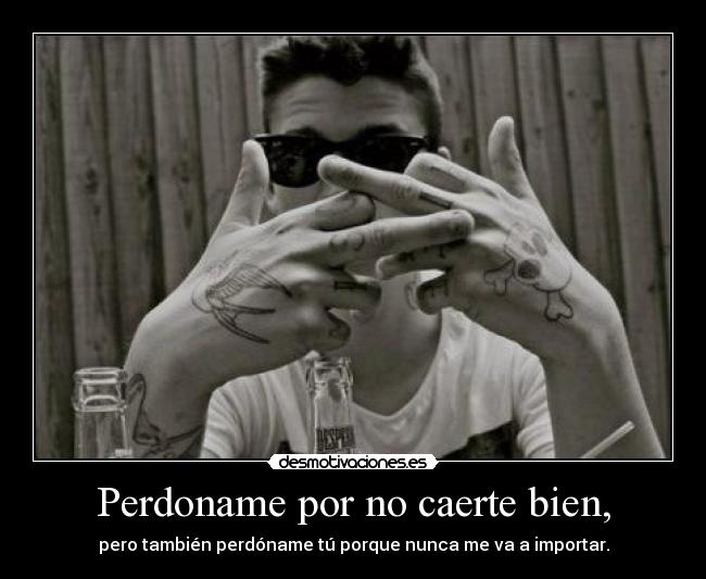 Perdoname por no caerte bien, - 