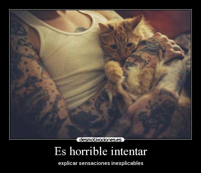Es horrible intentar - explicar sensaciones inexplicables