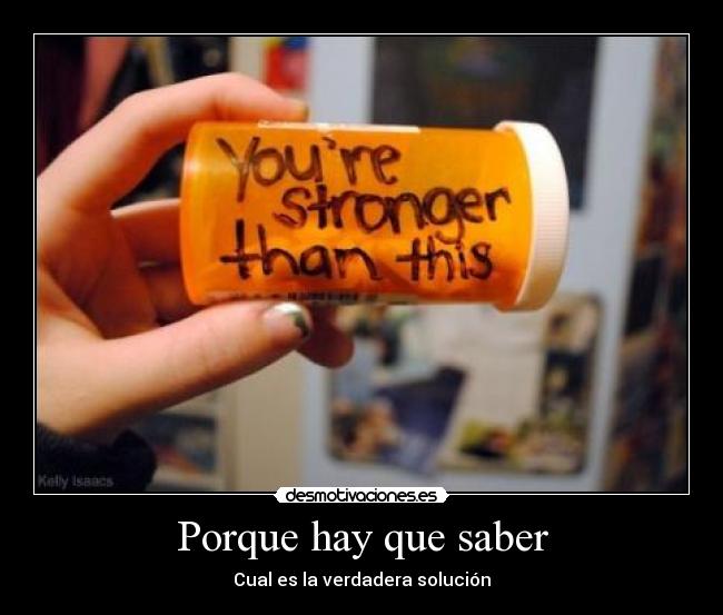 Porque hay que saber - Cual es la verdadera solución