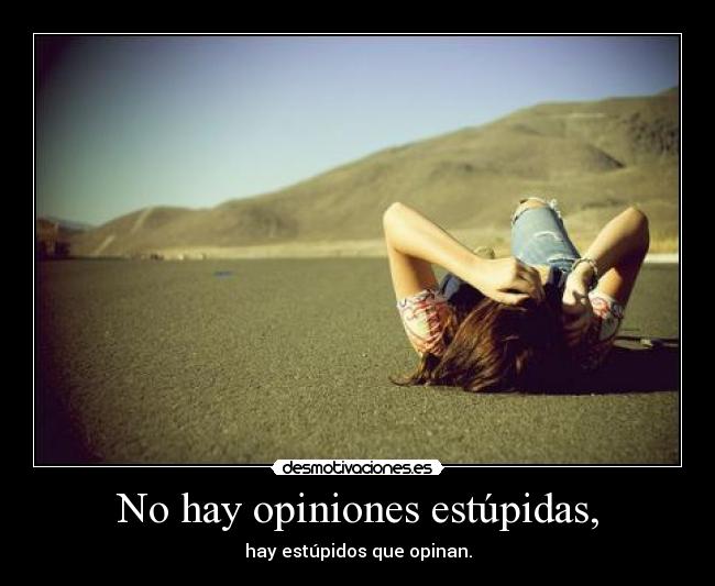 No hay opiniones estúpidas, - 