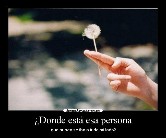 ¿Donde está esa persona - que nunca se iba a ir de mi lado?