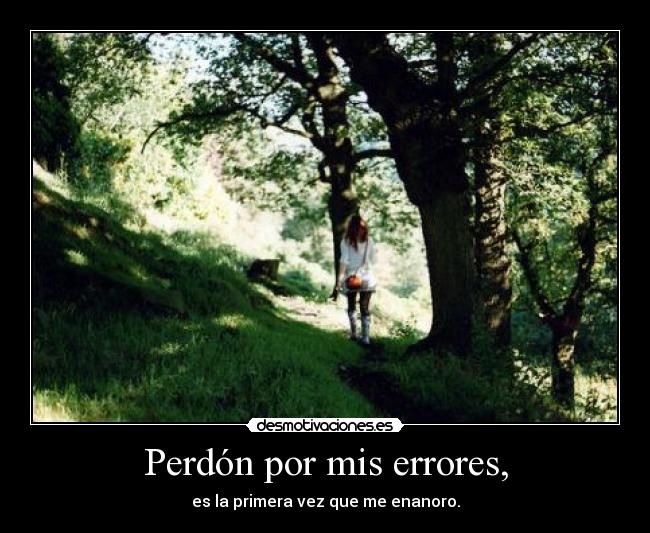 Perdón por mis errores, - es la primera vez que me enanoro.